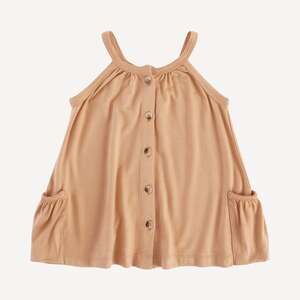 NEW Kate Quinn Bamboo Sleeveless Pocket Dress in Pale Rust Peach Sz 6y